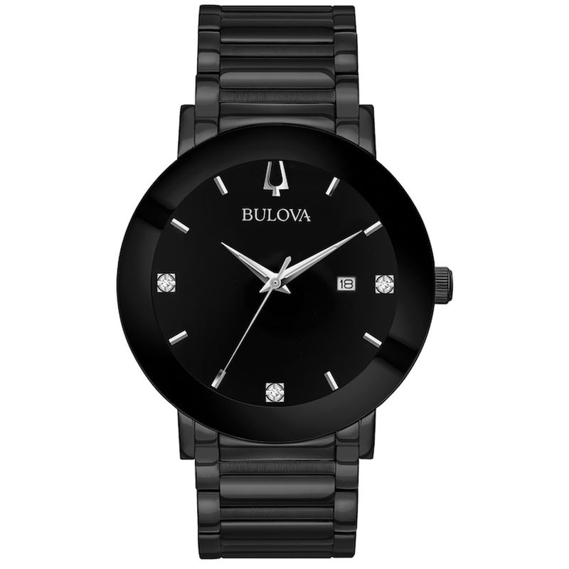 Bulova Modern Black Stainless Steel Mens Watch